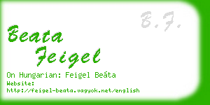 beata feigel business card